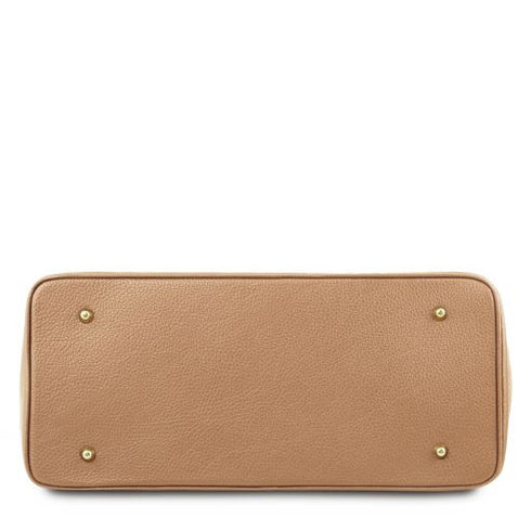 TL Bag - Leather handbag with golden hardware